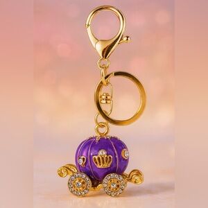 Bag Charm Cinderella-inspired Carriage Keychain Keyring Purple Coach Pumpkin